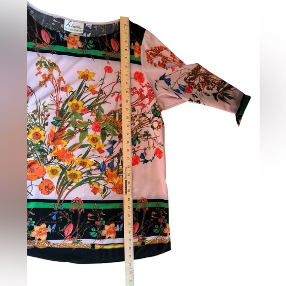 Linea by Louis Dell'Olio Multicolor Floral Blouse Size 20W Casual - Picture 5 of 10